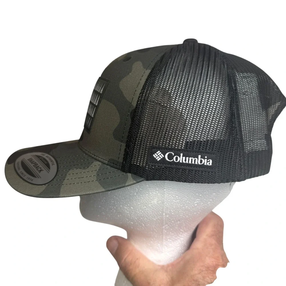 Columbia Men's Tree Flag Mesh Snap‎ Back Camo Trucker Hat Adjustable